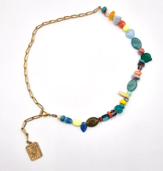 Gold Bohemian Sunburts Necklace