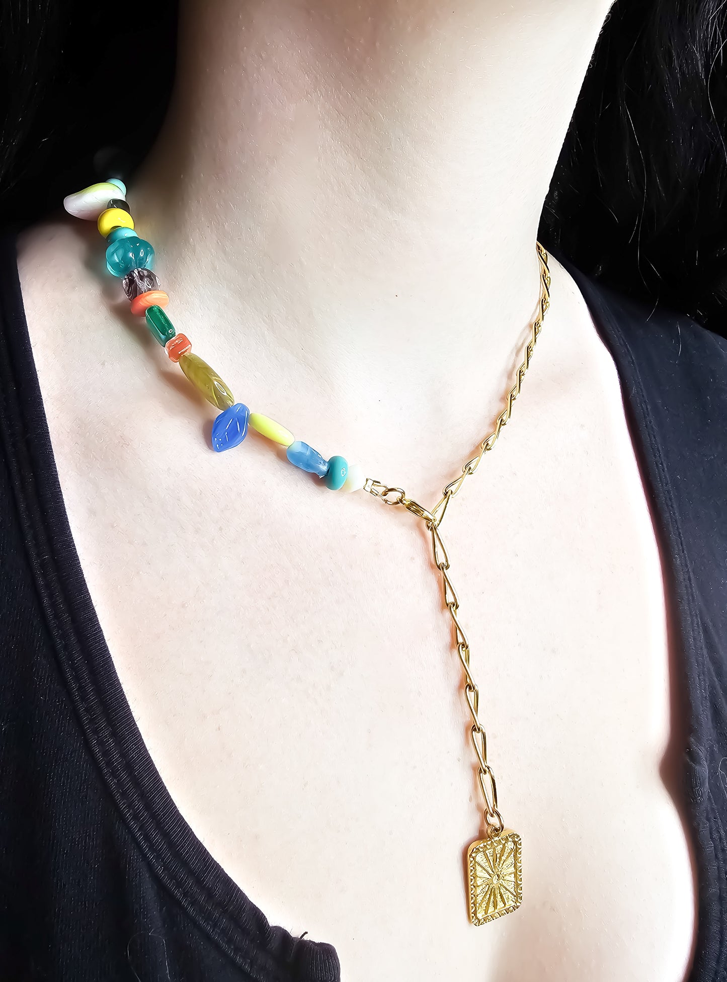 Gold Bohemian Sunburts Necklace