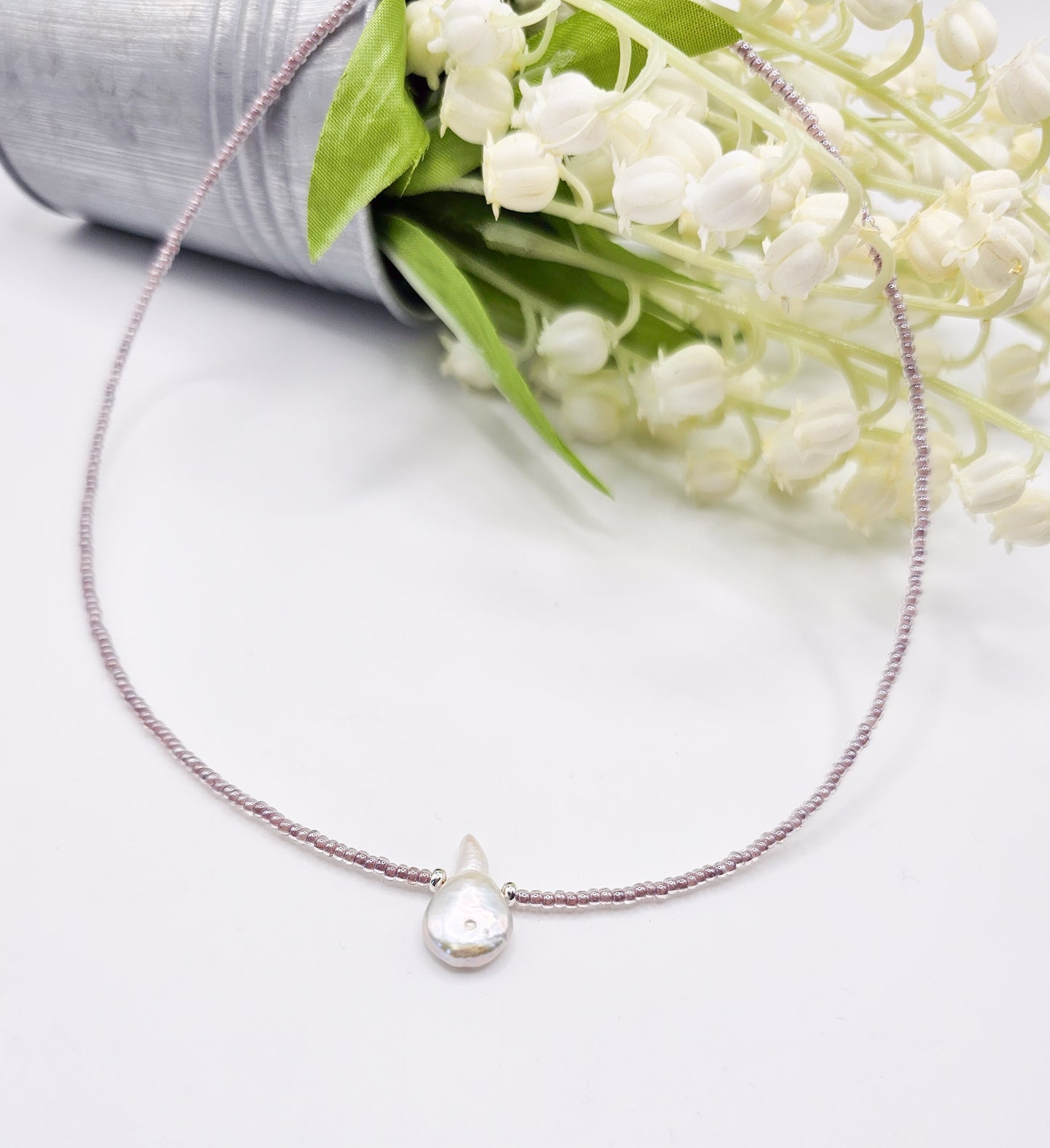 Lavender Pearl Necklace
