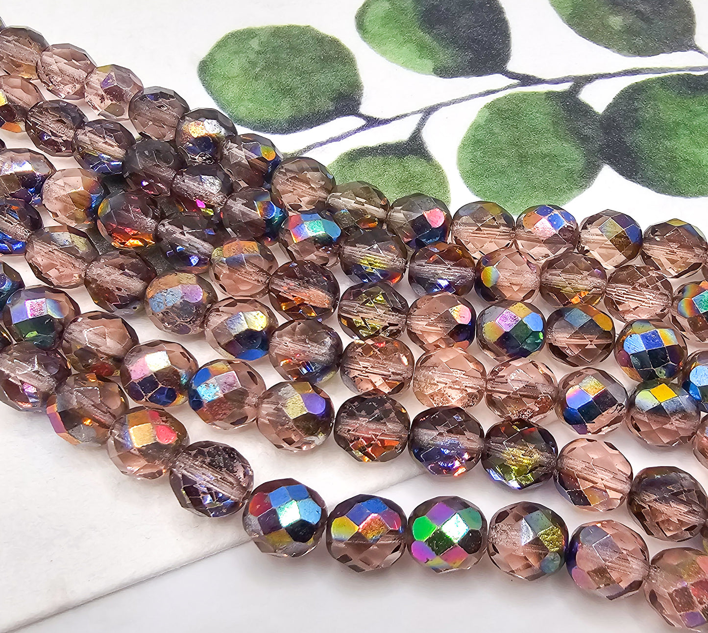8MM Czech Fire Polished Faceted Rounds