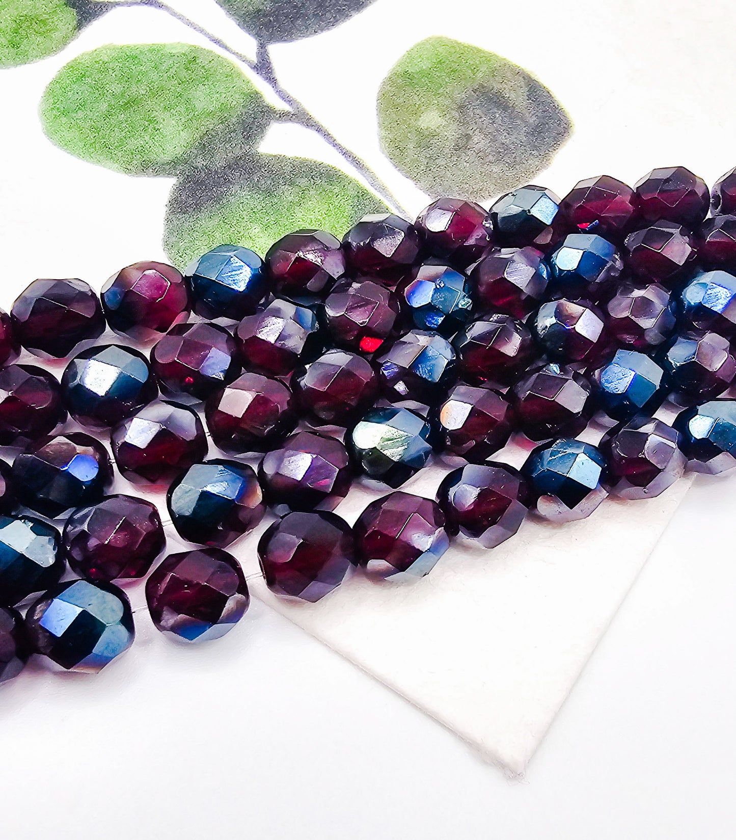 Garnet 8 MM Fire Polished Czech Rounds