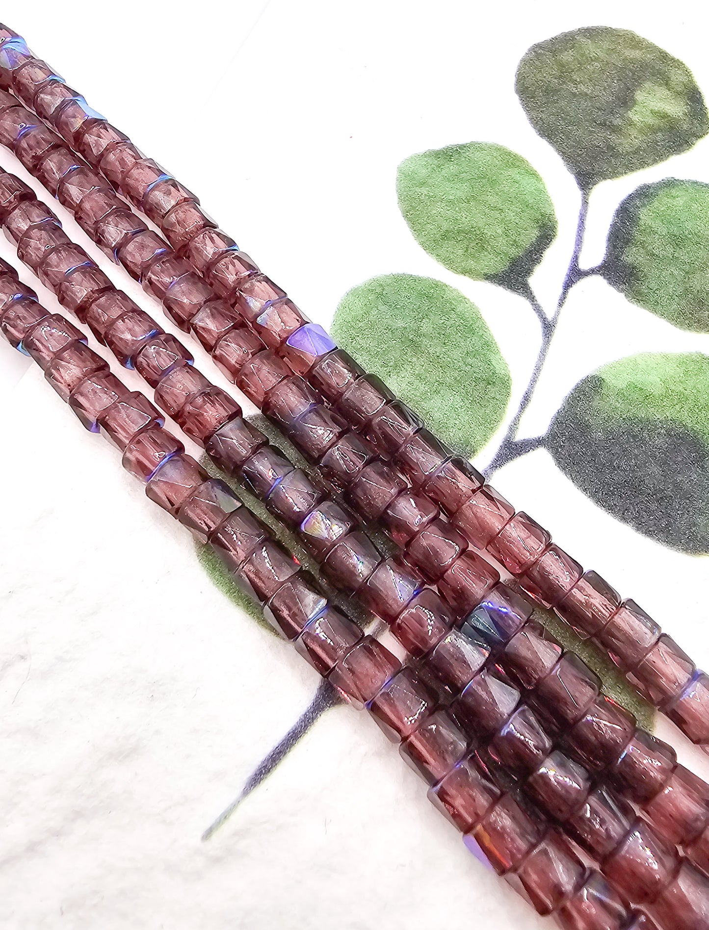 Czech Pressed Glass Faceted Beads