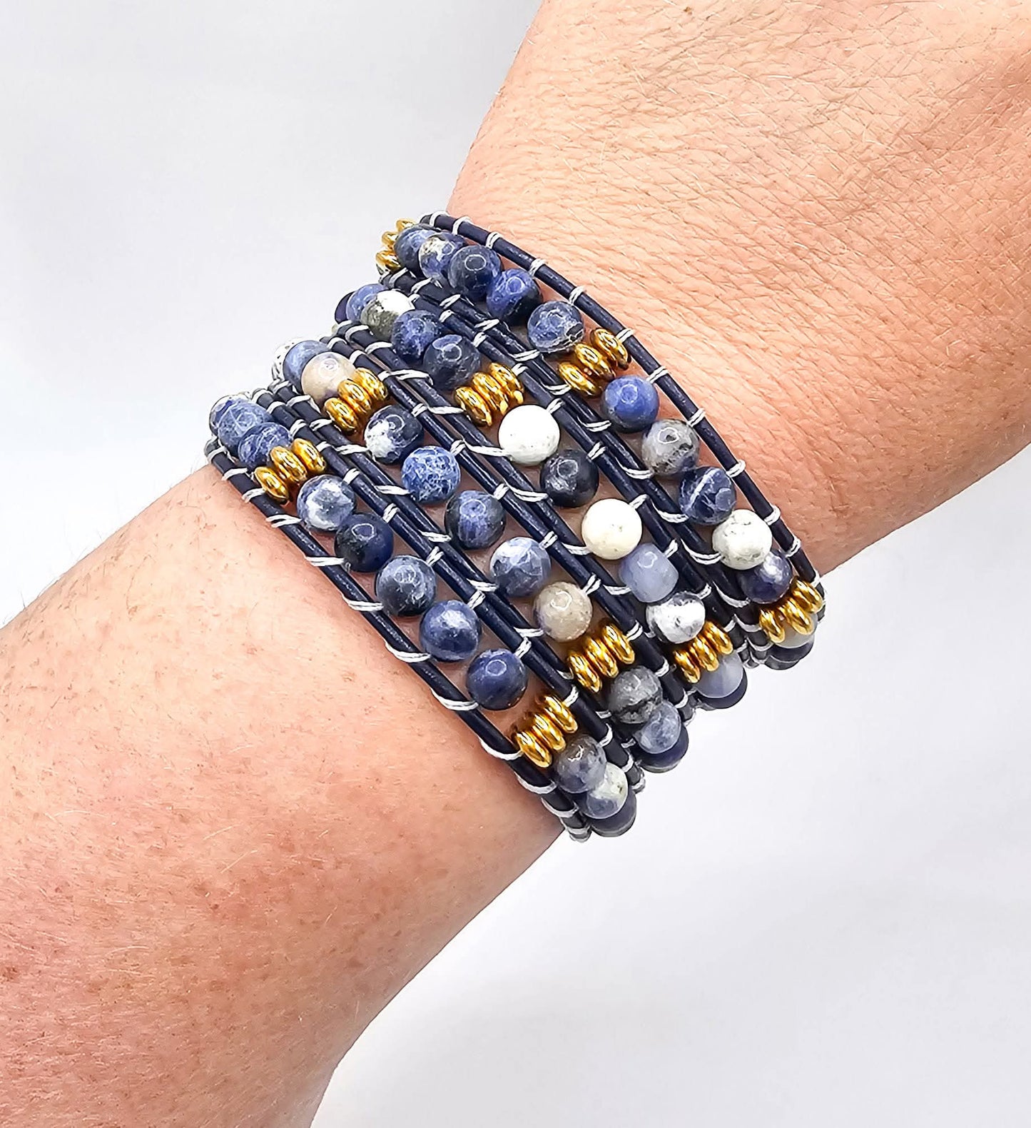Soldalite Gemstone Wrap Bracelet