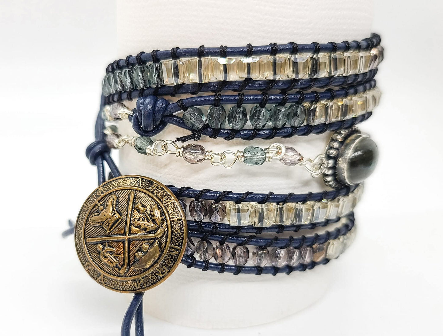 Labradorite Beaded Wrap Bracelet