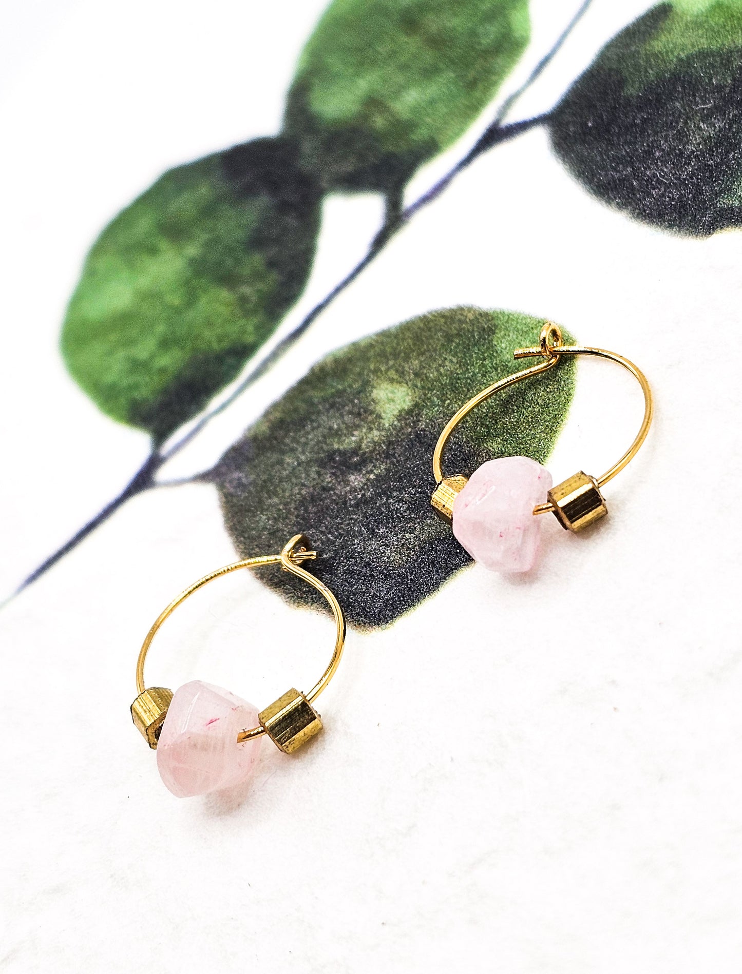 Gemstone Rose Quartz Earrings
