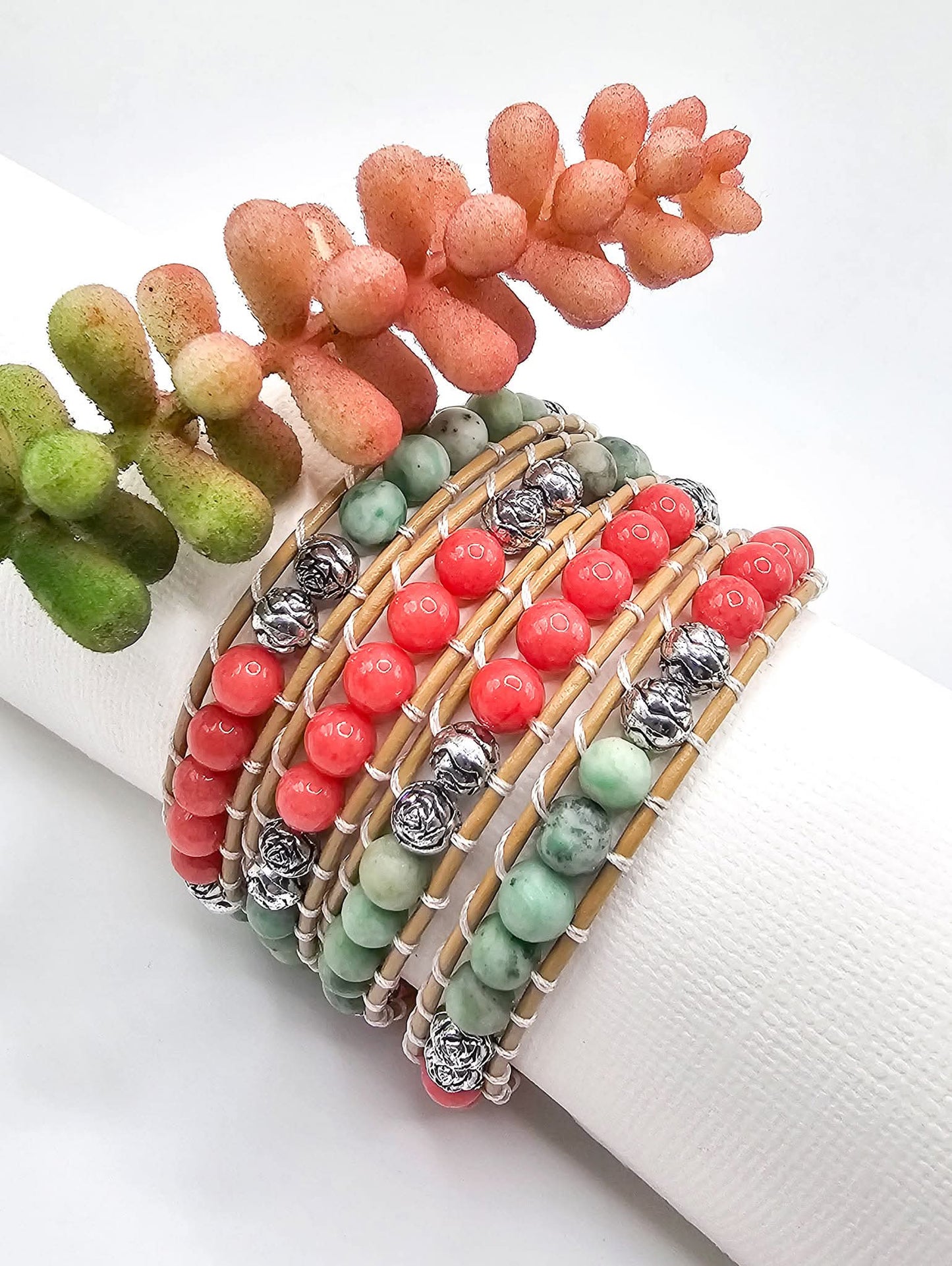 Rose Bohemian Wrap Bracelet