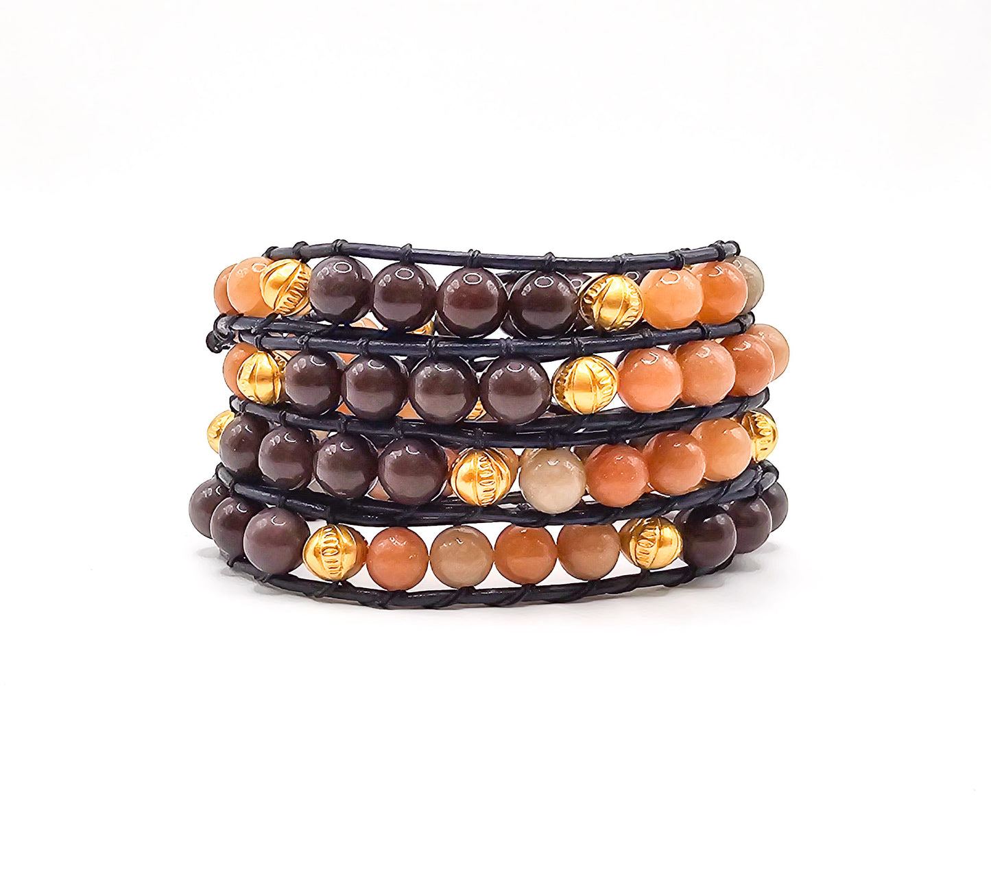Woven Bohemian Gemstone Wrap Bracelet