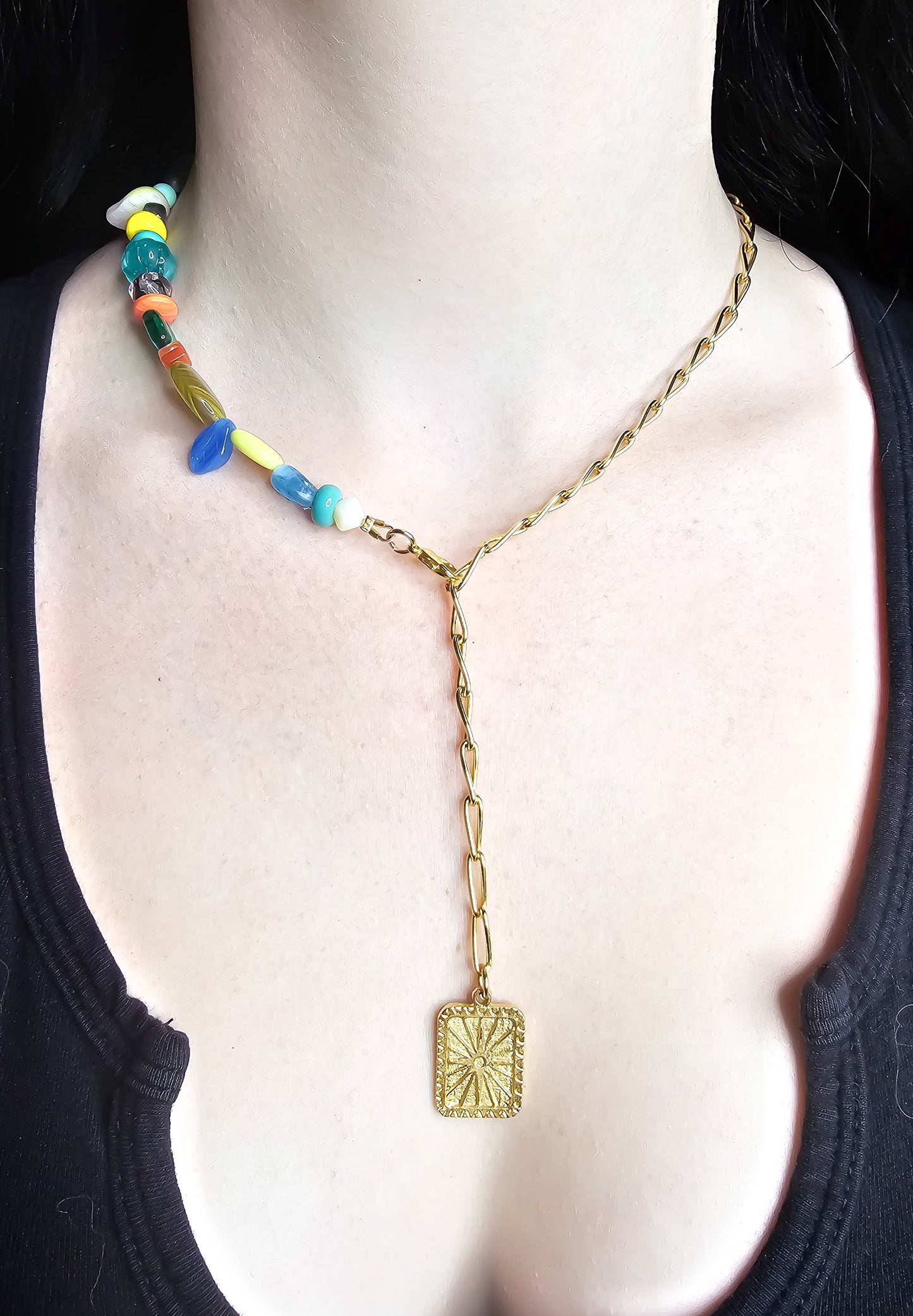 Gold Bohemian Sunburts Necklace