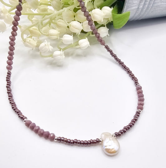 Lavender Dream Pearl Necklace