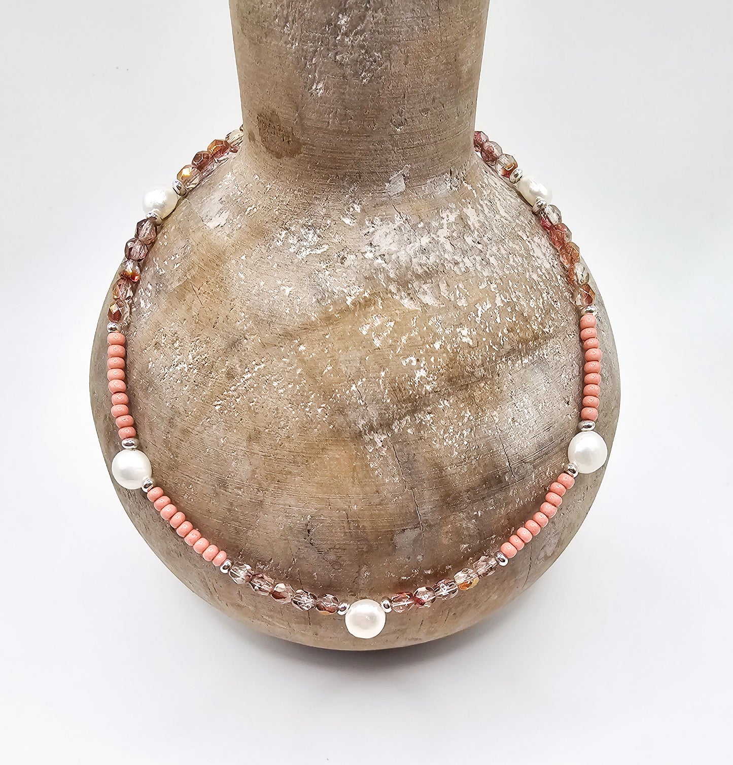 Dainty Pearl Pink Stacking Necklace