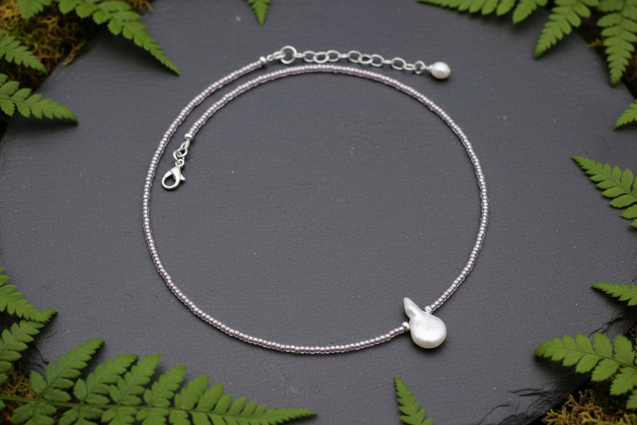 Lavender Pearl Necklace