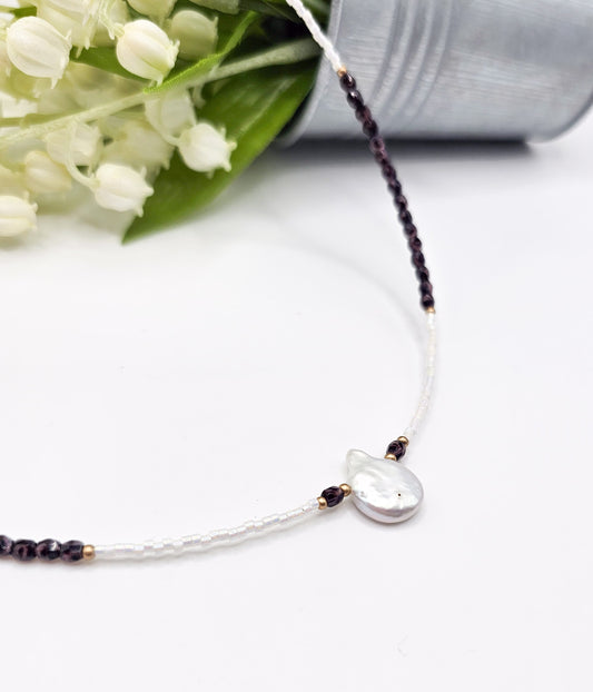 Snow White Picasso Pearl Necklace