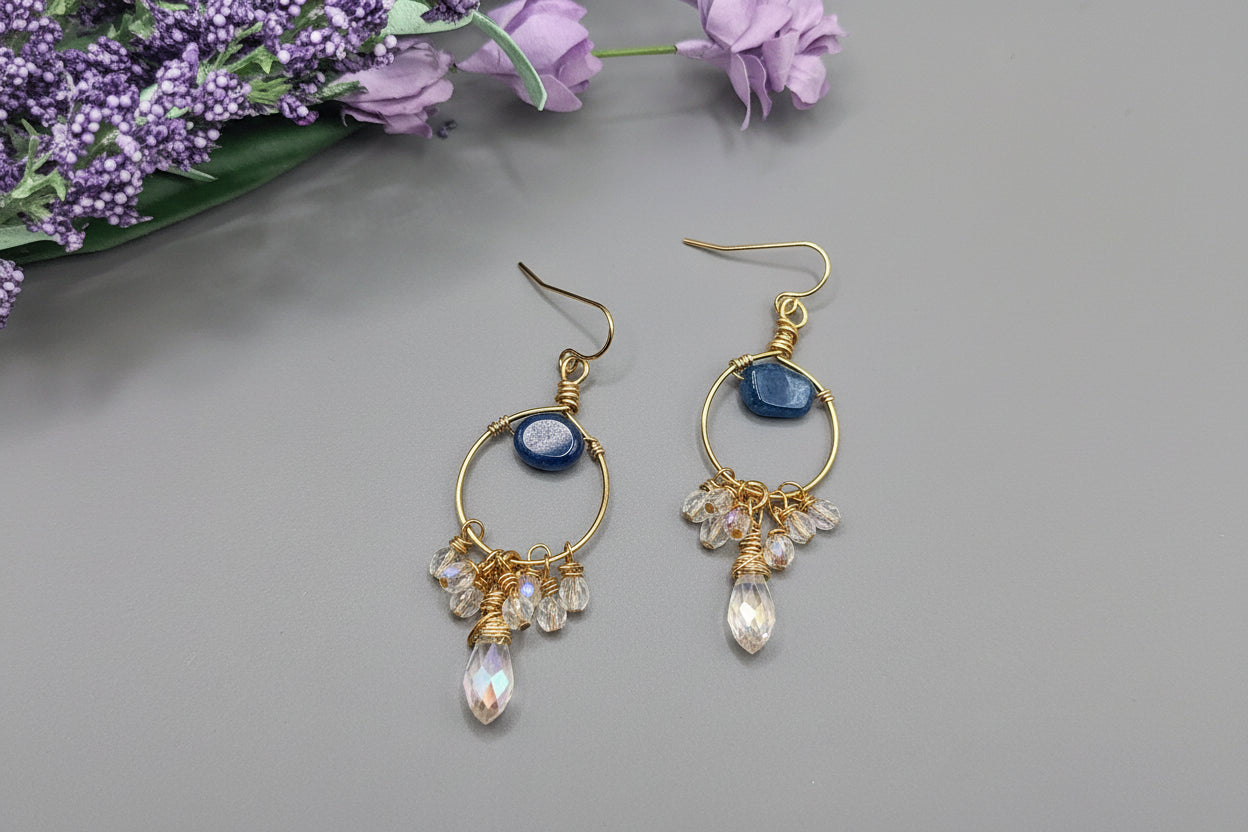 Blue Aventurine Crystal Earrings
