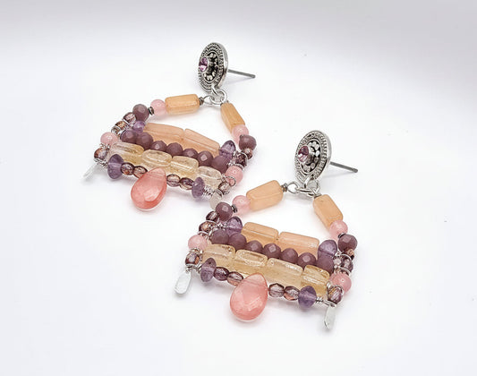 Rose Quartz Bohemian Earrings