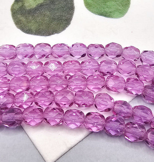 Czech 6 MM Faceted Purple