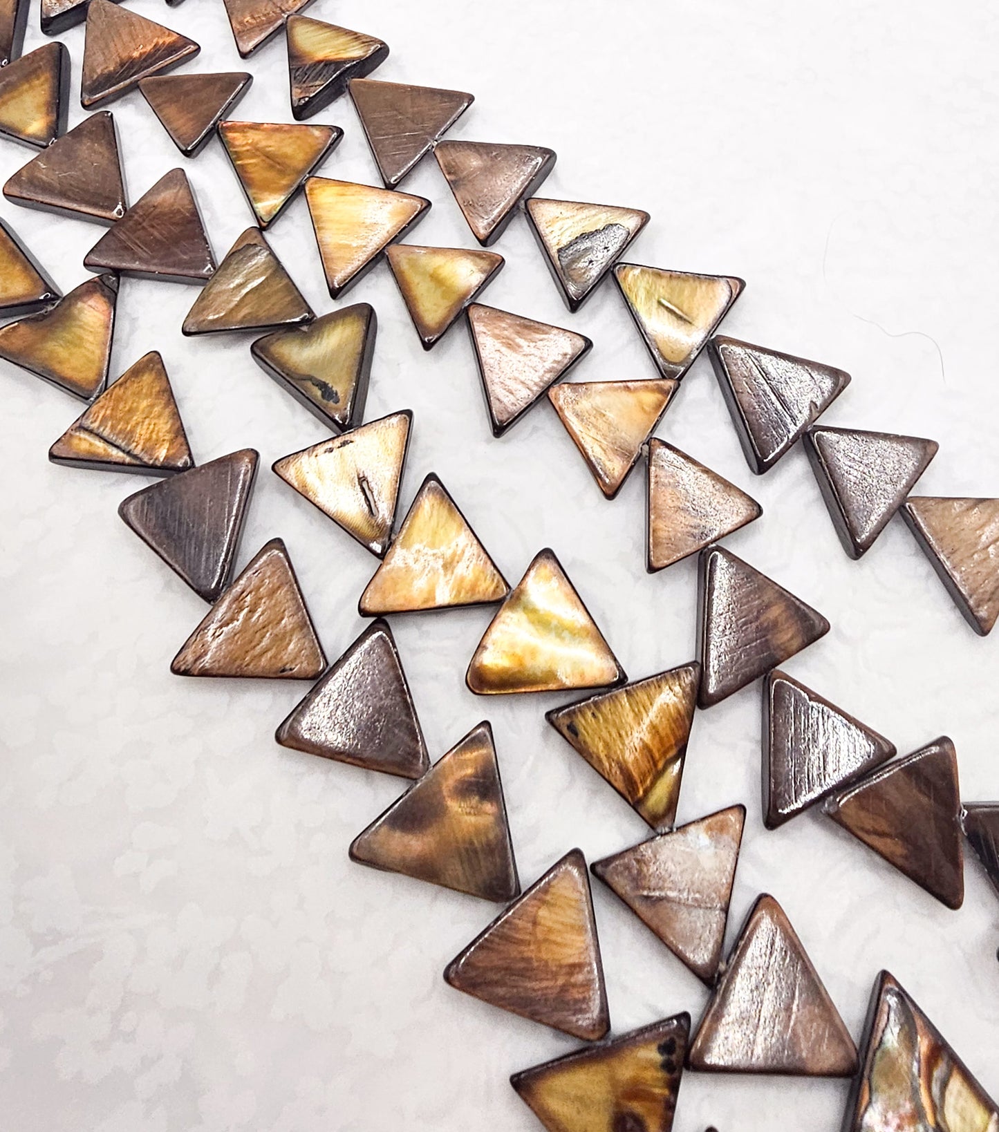 AB Coated Mother of Pearl Beads – Full 16" Strand