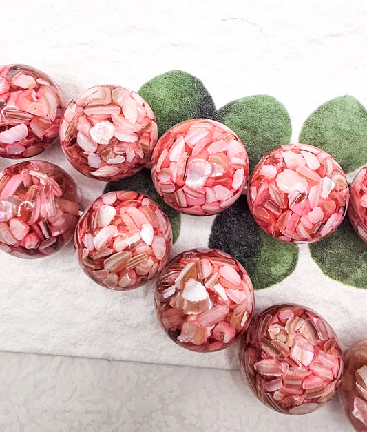 Large Pink Mother of Pearl Focal Bead – 24mm