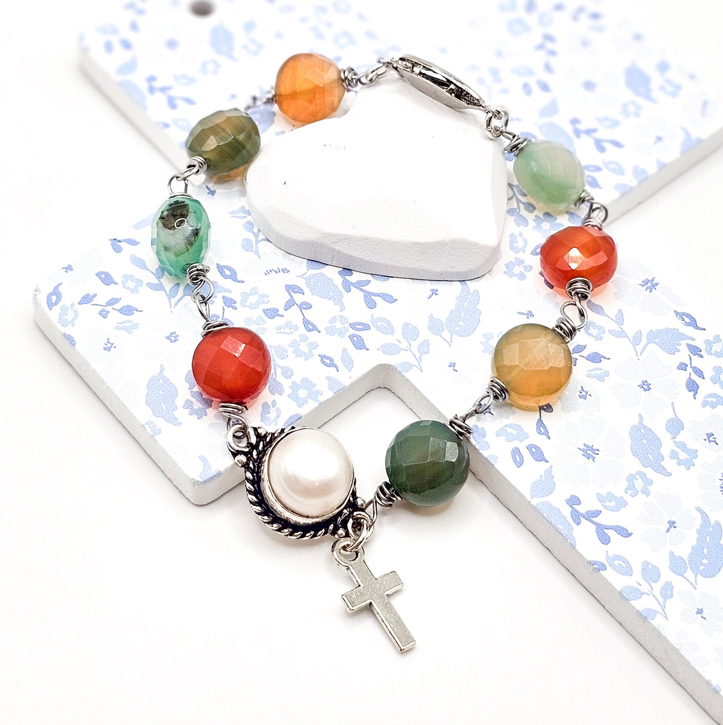 Pearl Cross Bracelet