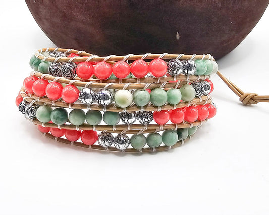 Rose Bohemian Wrap Bracelet