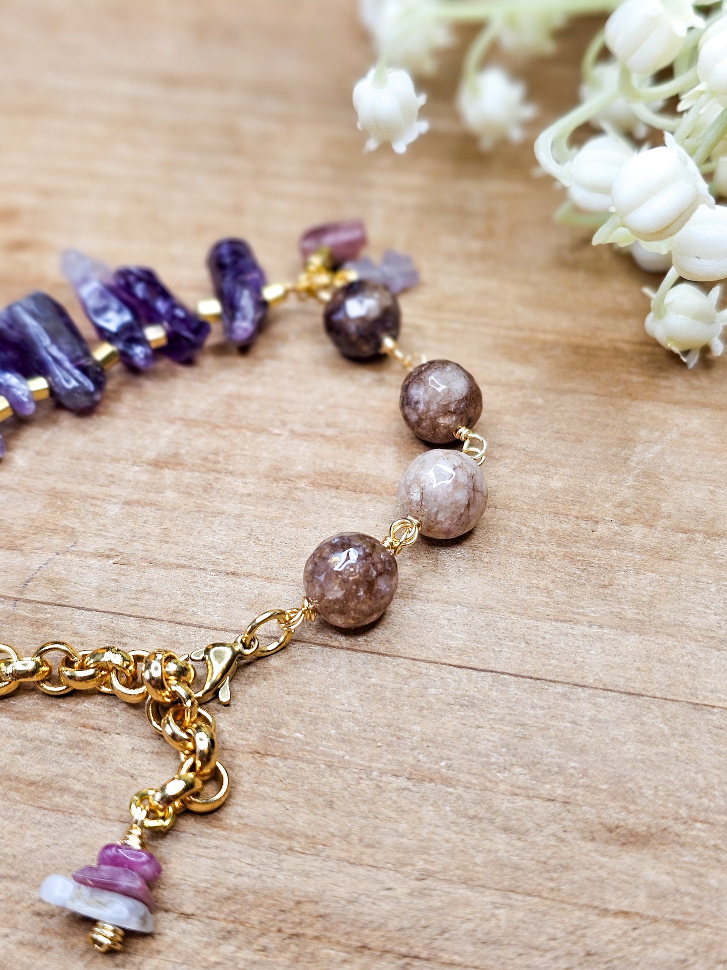 Amethyst Semi Precious Gemstone Bracelet