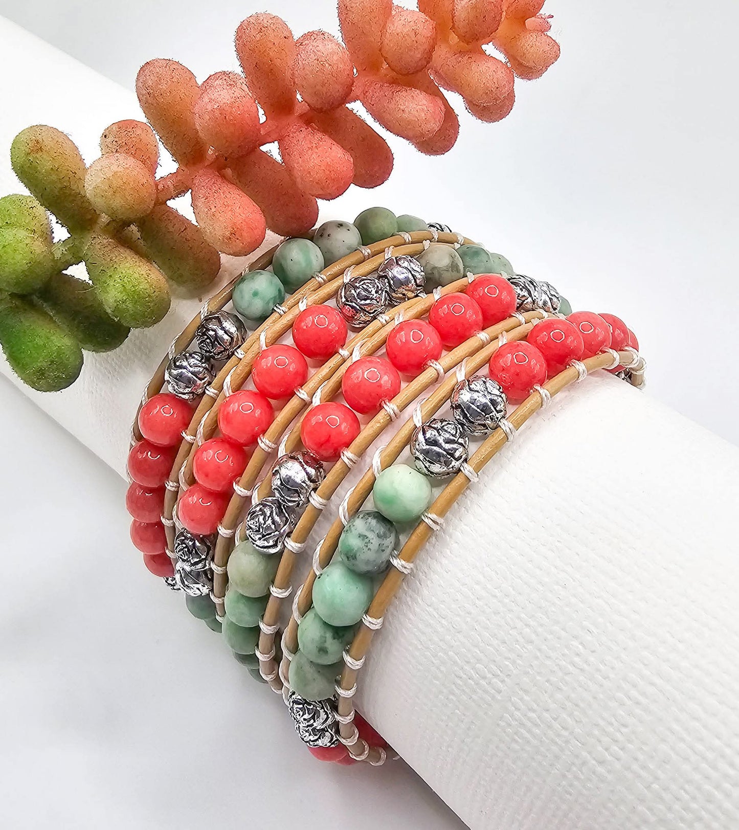 Rose Bohemian Wrap Bracelet