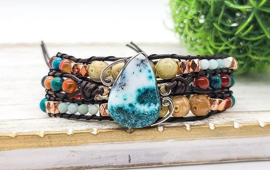 Dendrite Opal Gemstone Bracelet
