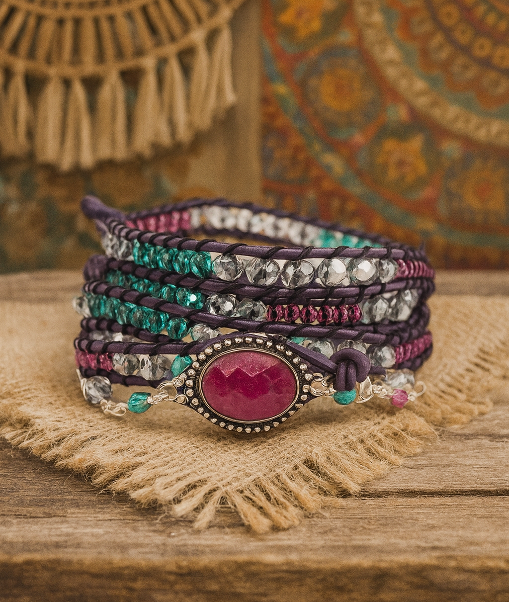 Ruby Mistic Boho Wrap Bracelet