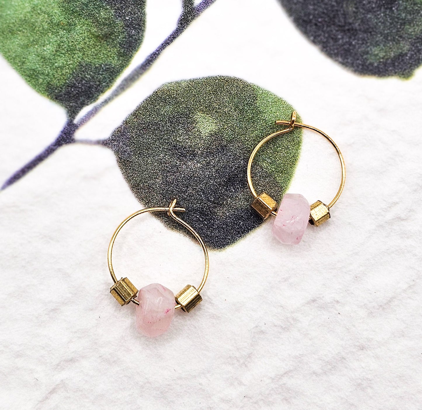 Gemstone Rose Quartz Earrings