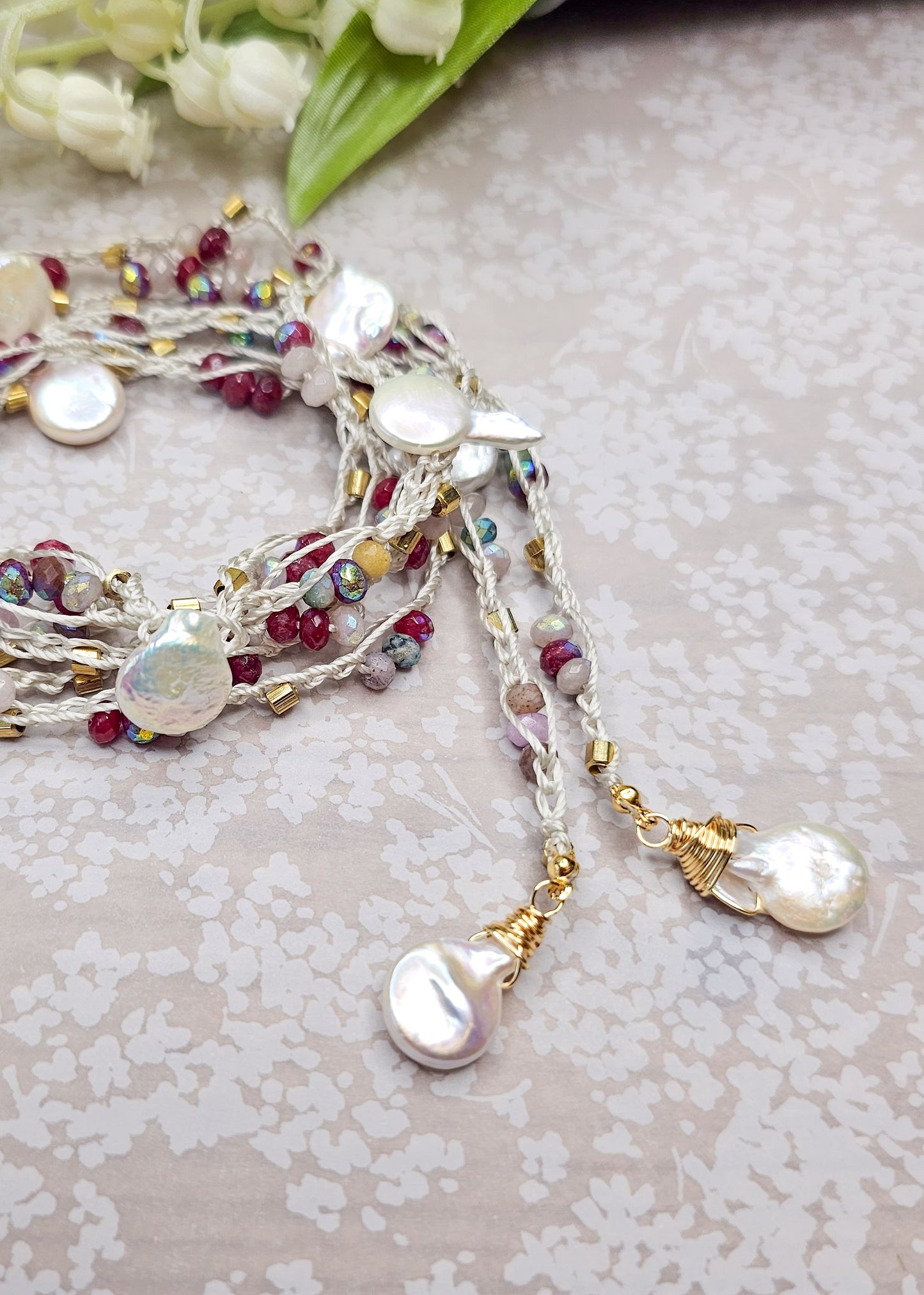 Bohemian Multi-Wrap Pearl Bracelet/Necklace