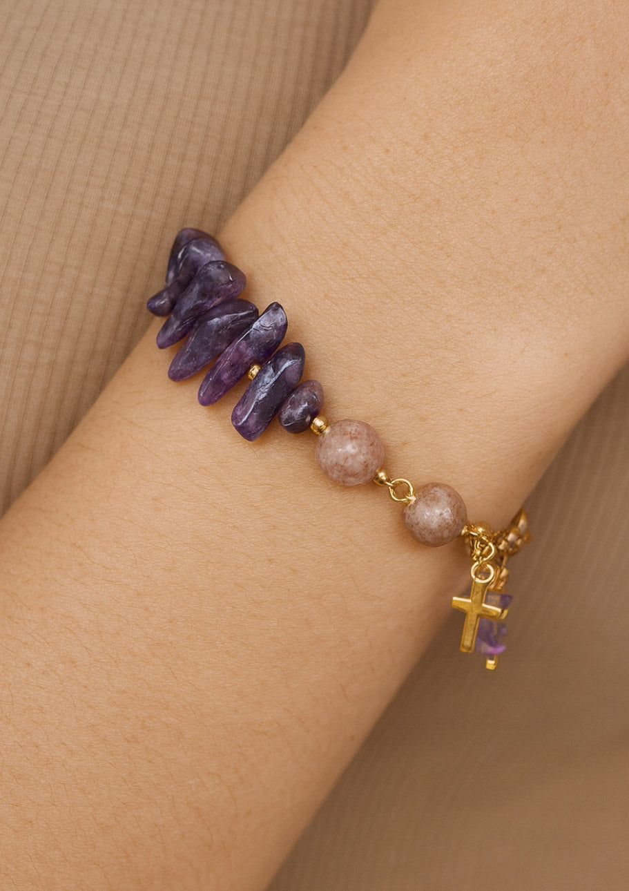 Amethyst Semi Precious Gemstone Bracelet