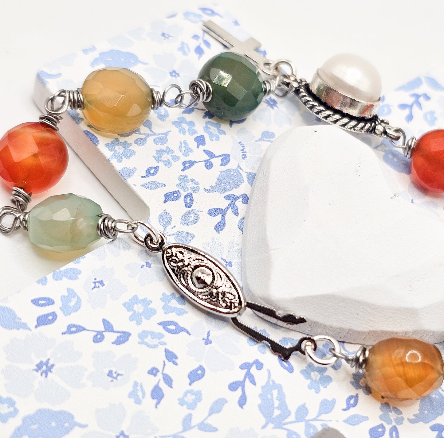 Pearl Cross Bracelet
